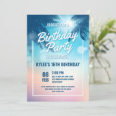 Invitation de fête d'anniversaire de plage (Debout devant)