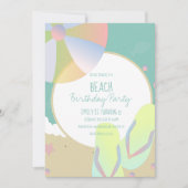 Invitation de fête d'anniversaire de plage Balle d (Devant)