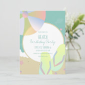 Invitation de fête d'anniversaire de plage Balle d (Debout devant)