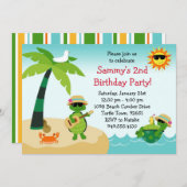 Invitation de fête d'anniversaire de plage de (Devant / Derrière)