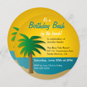 Invitation de fête d'anniversaire de plage de