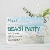 Invitation de fête d'anniversaire de plage élégant (Debout devant)