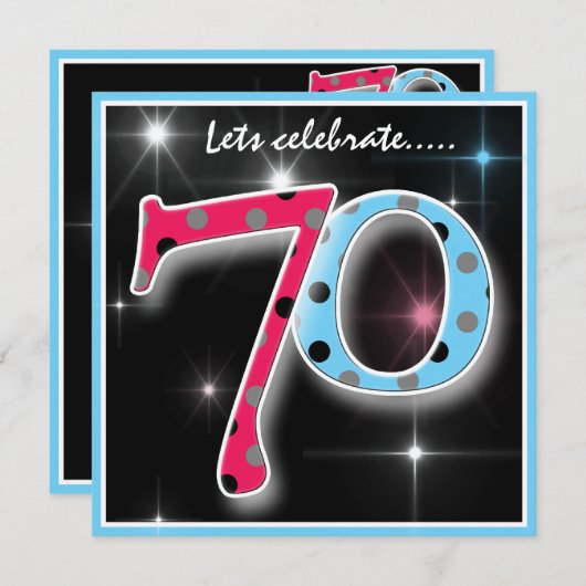 Invitation de fête d'anniversaire de point de (Devant / Derrière)