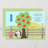 Invitation de fête d'anniversaire de pommier (Devant / Derrière)