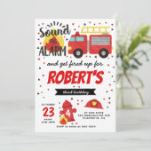 Invitation de fête d'anniversaire de pompier (Debout devant)