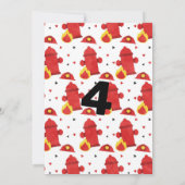 Invitation de fête d'anniversaire de pompier (Dos)