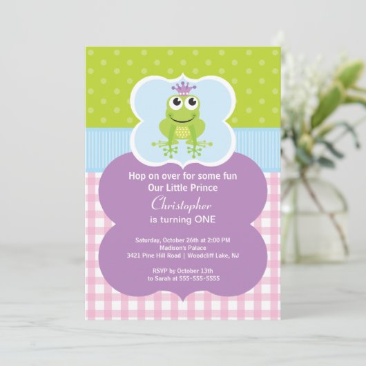 Invitation de fête d'anniversaire de prince de (Debout devant)