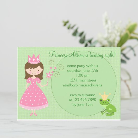 Invitation de fête d'anniversaire de princesse (Debout devant)