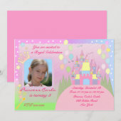 Invitation de fête d'anniversaire de princesse (Devant / Derrière)