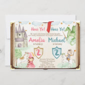 Invitation de fête d'anniversaire de princesse et (Devant)