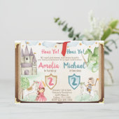 Invitation de fête d'anniversaire de princesse et (Debout devant)