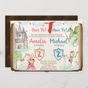 Invitation de fête d'anniversaire de princesse et