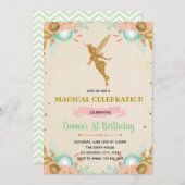 Invitation de fête d'anniversaire de princesse fée (Devant / Derrière)