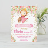 Invitation de fête d'anniversaire de princesse fil (Debout devant)