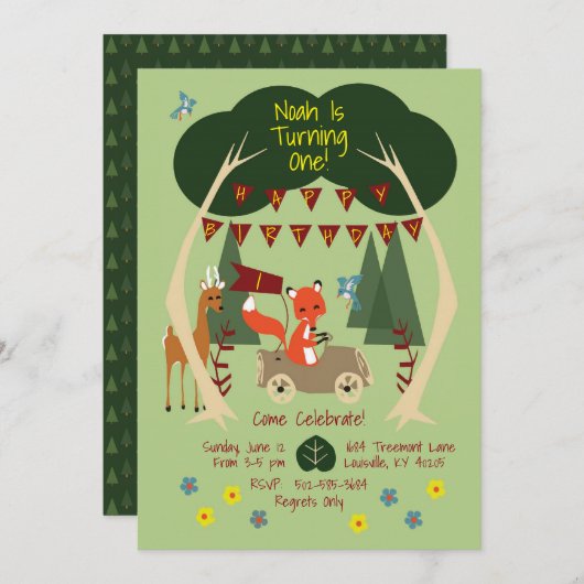 Invitation de fête d'anniversaire de régions (Devant / Derrière)