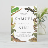 Invitation de fête d'anniversaire de reptile (Debout devant)