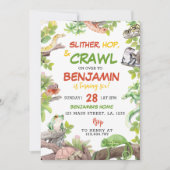 Invitation de fête d'anniversaire de reptile (Devant)