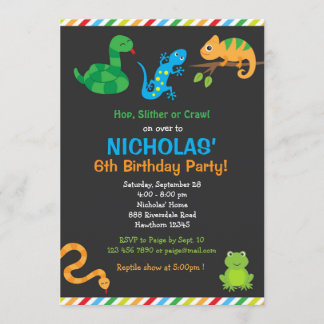 Invitation de fête d'anniversaire de reptile / Par