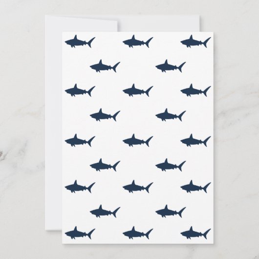 Invitation de fête d'anniversaire de requin (Dos)