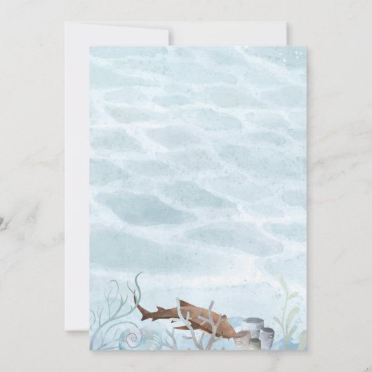 Invitation de fête d'anniversaire de requin (Dos)