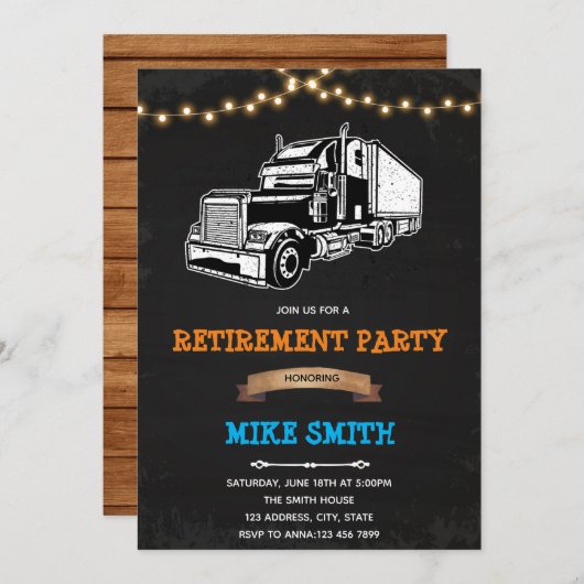 Invitation de fête d'anniversaire de retraite de c (Devant / Derrière)