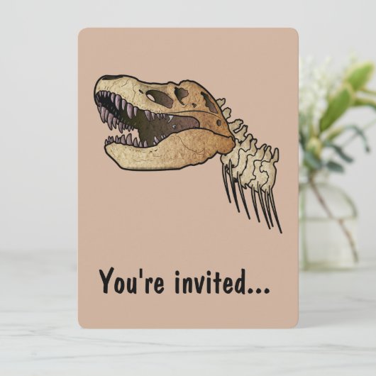 Invitation de fête d'anniversaire de Rex Dinosaur (Debout devant)