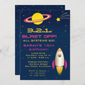Invitation de fête d'anniversaire de Rocket (Devant / Derrière)