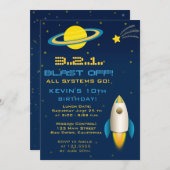 Invitation de fête d'anniversaire de Rocket (Devant / Derrière)