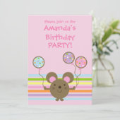 Invitation de fête d'anniversaire de rose de (Debout devant)