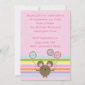 Invitation de fête d'anniversaire de rose de (Dos)