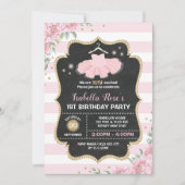 Invitation de fête d'anniversaire de rose et de (Devant)