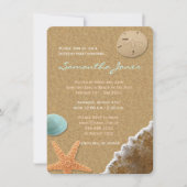 Invitation de fête d'anniversaire de sable et de (Devant)