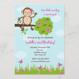 Invitation de fête d'anniversaire de singe