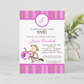 invitation de fête d'anniversaire de singe de (Debout devant)