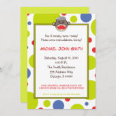 Invitation de fête d'anniversaire de singe de (Devant / Derrière)