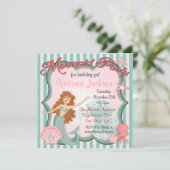 Invitation de fête d'anniversaire de sirène (Debout devant)