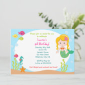 Invitation de fête d'anniversaire de sirène (Debout devant)
