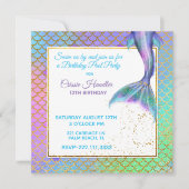 Invitation de fête d'anniversaire de sirène (Devant)
