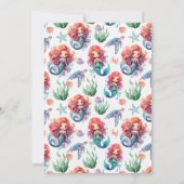 Invitation de fête d'anniversaire de sirène rouge  (Dos)