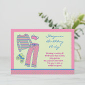 Invitation de fête d'anniversaire de Sleepover (Debout devant)
