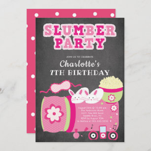 Invitation de fête d'anniversaire de Sleepover de