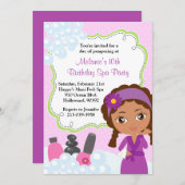 Invitation de fête d'anniversaire de spa (Devant / Derrière)