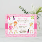 Invitation de fête d'anniversaire de spa d'enfants (Debout devant)