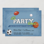 Invitation de fête d'anniversaire de sports (Devant / Derrière)