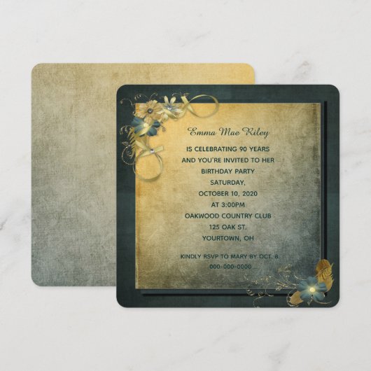 invitation de fête d'anniversaire de style vintage (Devant / Derrière)