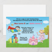 Invitation de fête d'anniversaire de super héros (Devant / Derrière)