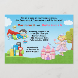 Invitation de fête d'anniversaire de super héros