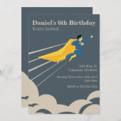 Invitation de fête d'anniversaire de super héros (Devant / Derrière)