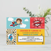 Invitation de fête d'anniversaire de Superhero - C (Debout devant)