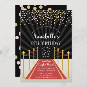 Invitations Faire Part Cartes Theme Soiree Cinema Zazzle Be